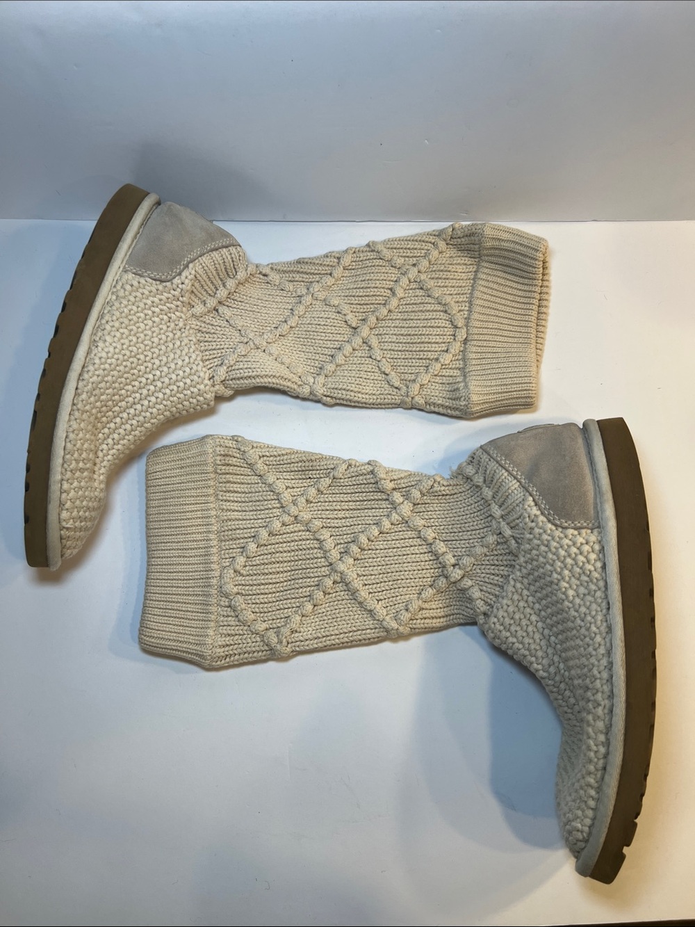 UGG Cream Knit Mid-Calf Boots